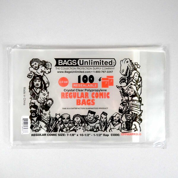 100 Pack Reseal Basic Comic Bags